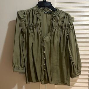 Zara ruffle blouse